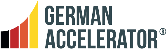 Logo von German Accelerator: Das offizielle Emblem des Programms, das deutsche Start-ups unterstützt, international zu expandieren und ihre Geschäftsmodelle zu skalieren.