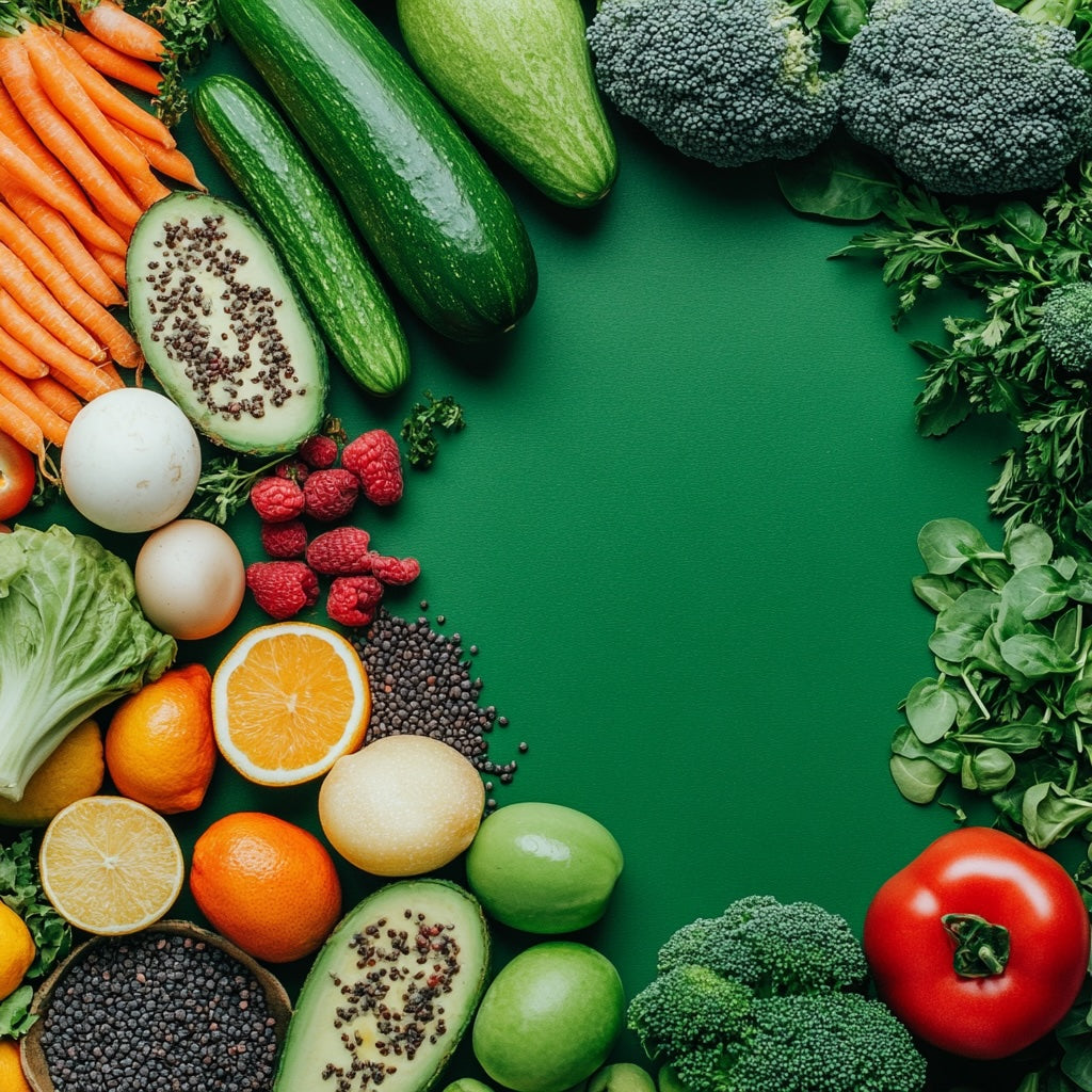 Verschiedene Obst- und Gemüsesorten.