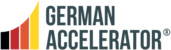 Logo von German Accelerator: Das offizielle Emblem des Programms, das deutsche Start-ups unterstützt, international zu expandieren und ihre Geschäftsmodelle zu skalieren.