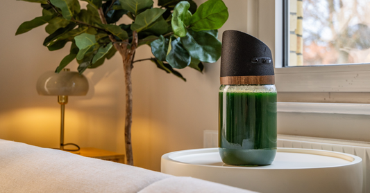 MySpirulina Farm mit frischer Spirulina im Wohnzimmer