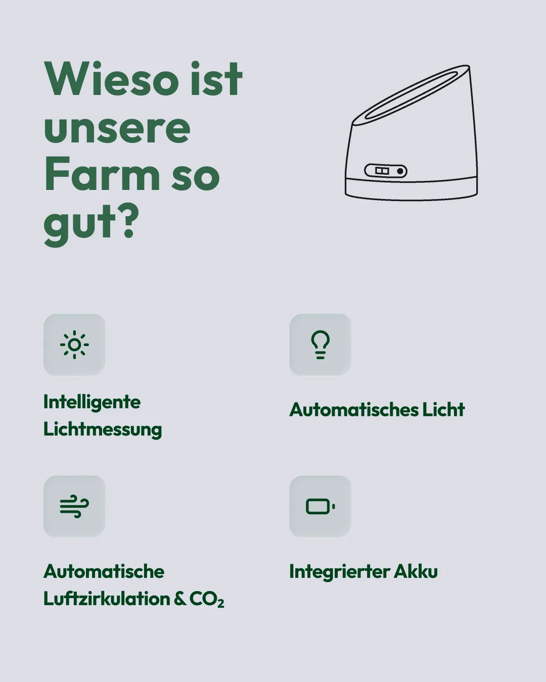 Wieso ist unsere MySpirulina Farm so gut – Lichtmessung, Licht, Luftzirkulation und Akku